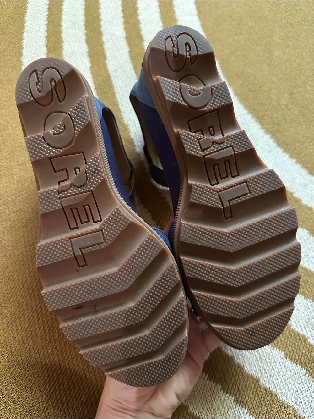 Sorel Women’s Navy Wedge Sandals with Ankle Strap